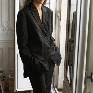 Zara Wrinkled Look Blazer Black Women S New‎